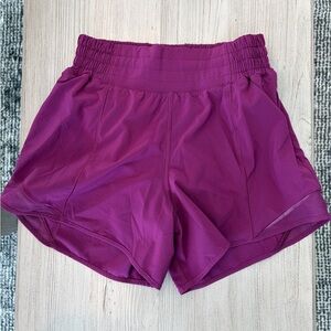lululemon athletica Plum High Rise Hotty Hot 4” Lined Short